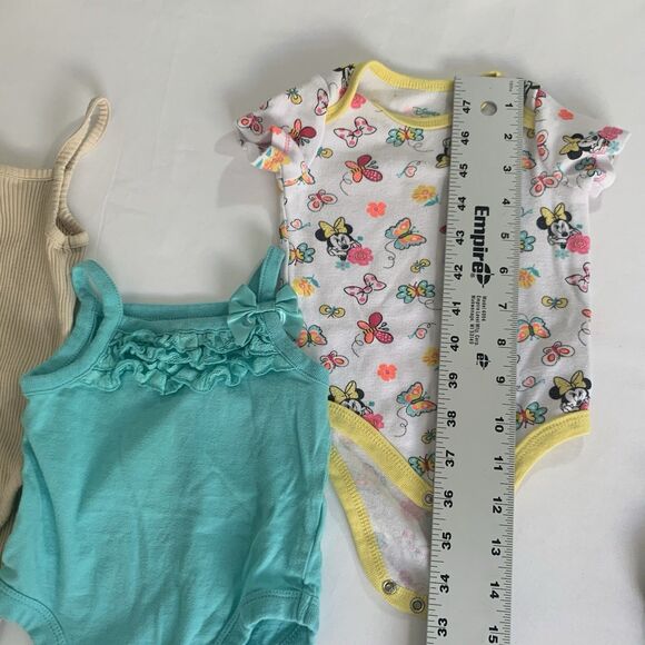 Bodysuits Bundle Baby Girl 0-3 Months Sleeveless Floral Ruffles Disney Snap Gift - Picture 8 of 11